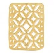 Hammered Spacer 9 rows 28.5x38 mm Satin fine Gold plated x1