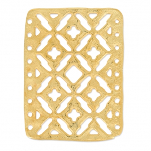 Hammered Spacer 9 rows 28.5x38 mm Satin fine Gold plated x1