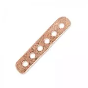 Hammered Spacer 6 rows 19x4 mm Satin Rose Golden x1