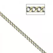 Oval and Flat links Chain 1.5 mm Grey/Golden x1m