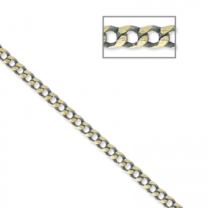 Oval and Flat links Chain 1.5 mm Grey/Golden x1m
