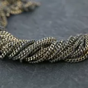 Oval and Flat links Chain 1.5 mm Grey/Golden x1m