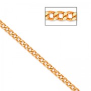 Oval and Flat links Chain 1.5 mm Orange/Golden x1m