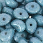 Glass Tico Beads 5x7 mm Chalkwhite Blue Ceramic Look x25|raw }}
