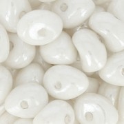 Glass Tico Beads 5x7 mm Chalkwhite Ceramic Look x25