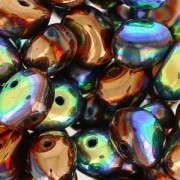 Glass Tico Beads 5x7 mm Jet Glittery Bronze x25|raw }}