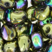 Glass Tico Beads 5x7 mm Jet Glittery Gold x25|raw }}