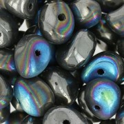 Glass Tico Beads 5x7 mm Jet Glittery Graphite x25|raw }}