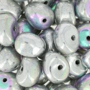 Glass Tico Beads 5x7 mm Jet Glittery Silver x25|raw }}
