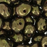 Glass Tico Beads 5x7 mm Jet Luster Rose Gold Topaz x25|raw }}