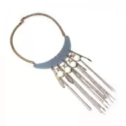 Oval Link Beaded Chain 1.7 mm rhodium x1m