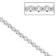 Jaseron chain 3mm fine silver plating x 1m