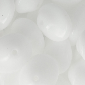 Glass Ufo Beads 7x11mm Opaque White x20