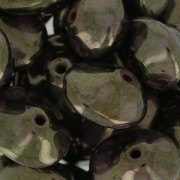 Glass Ufo Beads 7x11mm Jet Luster Rose Gold Topaz x20|raw }}