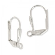 Leverback Earrings Drop Shape 14mm with a Ring to customize Silver x2