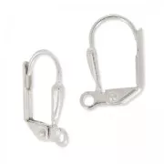Leverback Earrings Drop Shape 14mm with a Ring to customize Silver x2