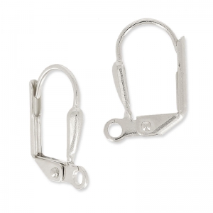 Leverback Earrings Drop Shape 14mm with a Ring to customize Silver x2