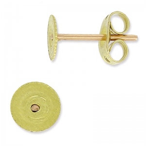 Flat pad earstuds to customize 6 mm in Brass x2