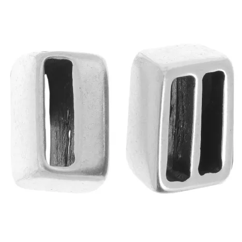 Cord/Lace Stopper Slider 10x2mm Antique Silver Plating x1