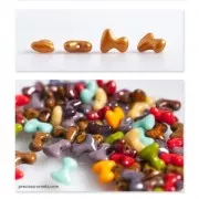 Preciosa Tee Glass Beads 2x8mm Olive Green Gold Shine x50