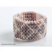 Preciosa Tee Glass Beads 2x8mm Olive Green Gold Shine x50