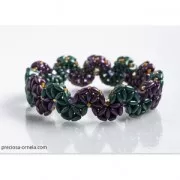 Preciosa Tee Glass Beads 2x8mm Olive Green Gold Shine x50