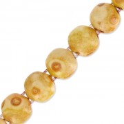 Glass Dobble Beads 2 holes  8 mm Chalkwhite Travertin x20|raw }}