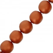 Glass Dobble Beads 2 holes  8 mm Copper Metallic Mat x20|raw }}