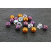 Glass Dobble Beads 2 holes  8 mm Copper Metallic Mat x20