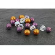Glass Dobble Beads 2 holes 8 mm Crystal AB x20