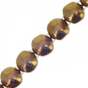 Glass Dobble Beads 2 holes 8 mm Crystal Gold Bronze x20|raw }}