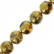 Glass Dobble Beads 2 holes 8 mm Full Dorado x20