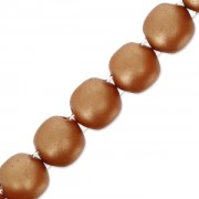 Glass Dobble Beads 2 holes 8 mm Light Copper Metallic Mat x20|raw }}