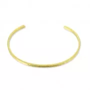 Hammered Jonc Bracelet in raw brass 3x150 mm to customize x1