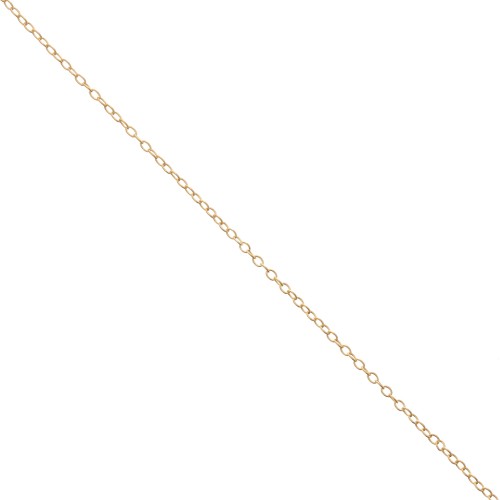 Thin Oval Mesh convict Chain 1.3  mm fine Gold plated x1m