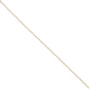 Thin Oval Mesh convict Chain 0.9 mm fine Gold plated x1m