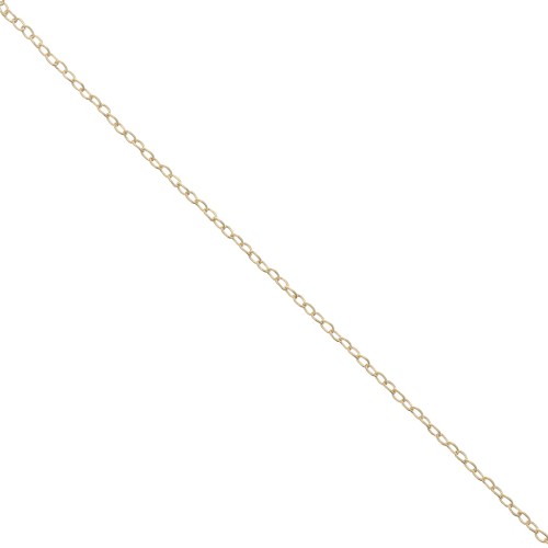 Thin Oval Mesh convict Chain 0.9 mm fine Gold plated x1m