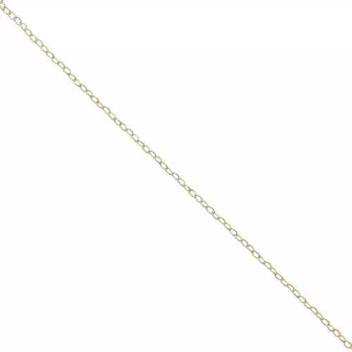 Thin Oval Mesh convict Chain 0.9 mm fine Gold plated x1m
