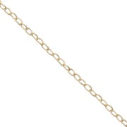 Thin Oval Mesh convict Chain 0.9 mm fine Gold plated x1m