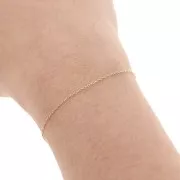 Thin Oval Mesh convict Chain 0.9 mm fine Gold plated x1m