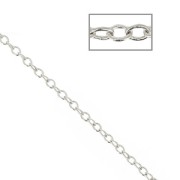 Thin Oval Mesh Convict Chain 1.3 mm Silver x1m