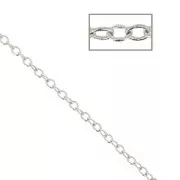 Thin Oval Mesh Convict Chain 1.3 mm Silver x1m