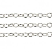 Thin Oval Mesh Convict Chain 1.3 mm Silver x1m