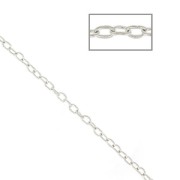Thin Oval Mesh Convict Chain 0.9 mm Silver x1m|raw }}