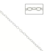 Thin Oval Mesh Convict Chain 0.9 mm Silver x1m