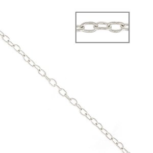 Thin Oval Mesh Convict Chain 0.9 mm Silver x1m