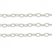 Thin Oval Mesh Convict Chain 0.9 mm Silver x1m