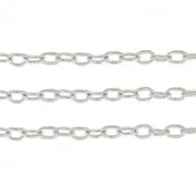 Thin Oval Mesh Convict Chain 0.9 mm Silver x1m
