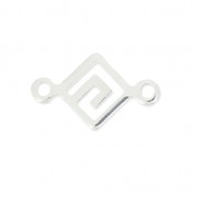 Rhombus Spacer 2 rings 15.5x9 mm Silver x1|raw }}