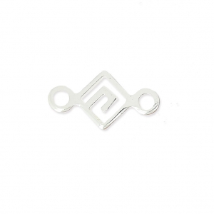 Rhombus Spacer 2 rings 13x6.7 mm Silver  x1